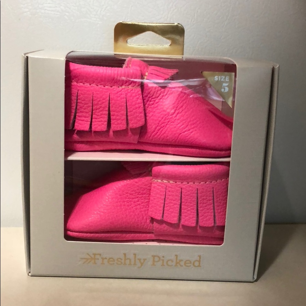 Brand new freshly picked neon pink Mocs